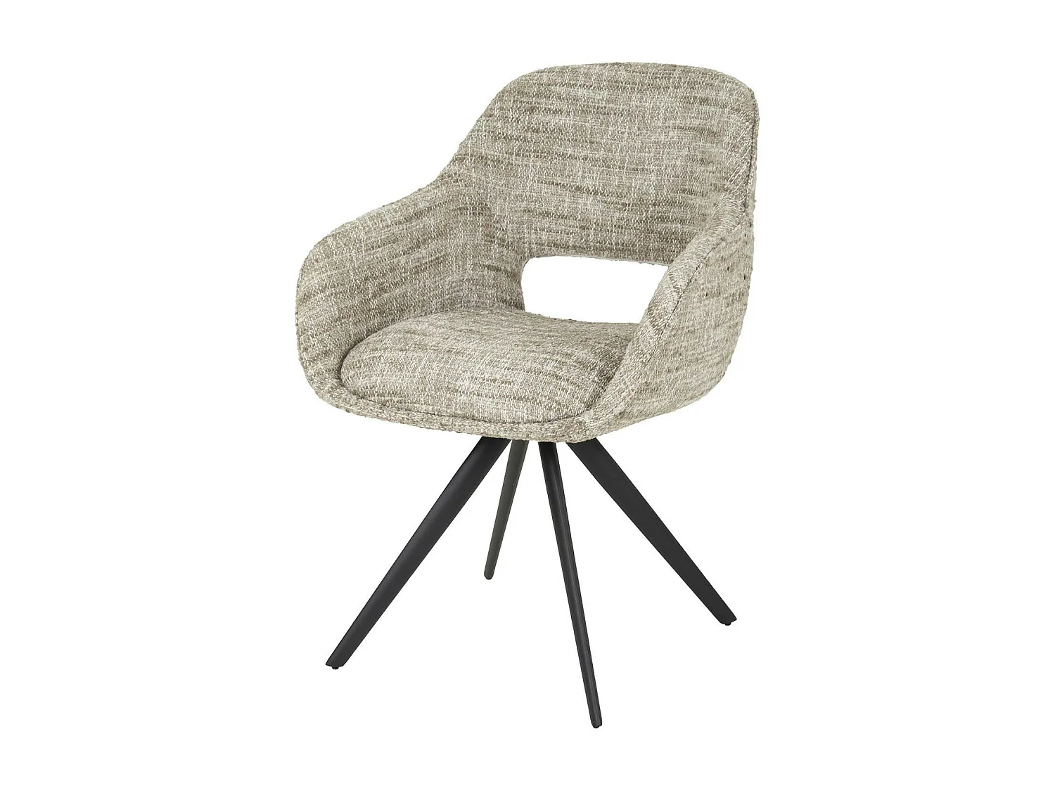 Fauteuil de table pivotant en tissu sable chiné (lot de 2) CREEK