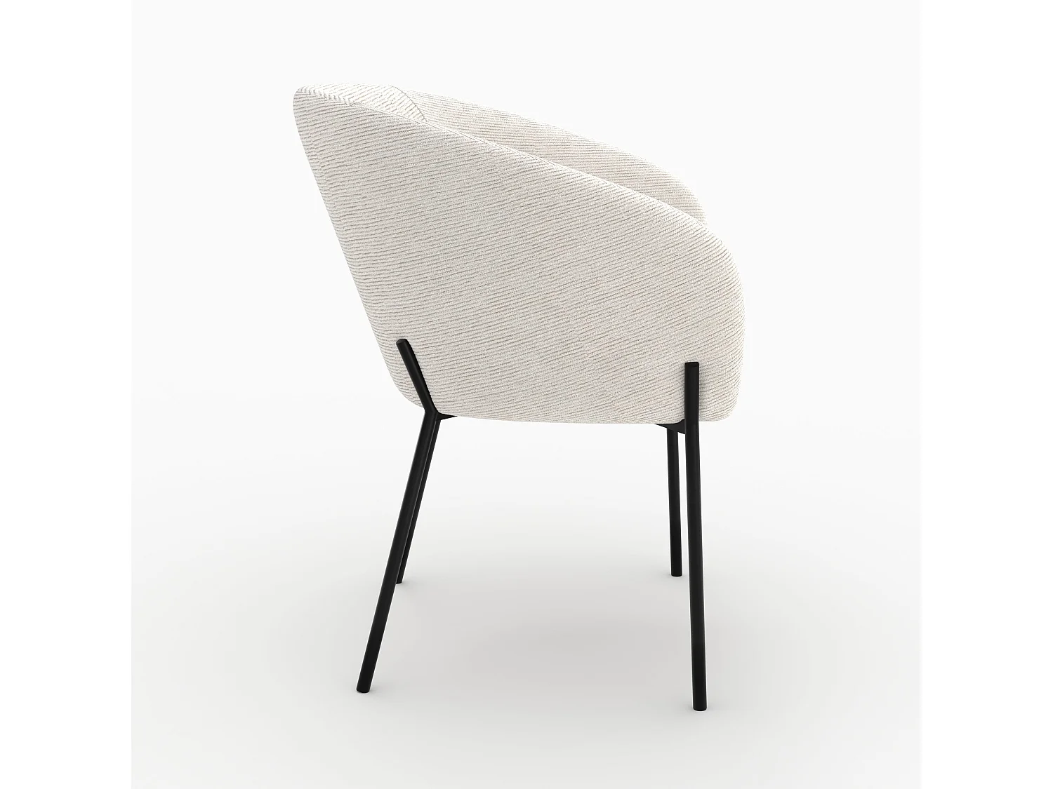 Chaise en tissu blanc chiné - Andy