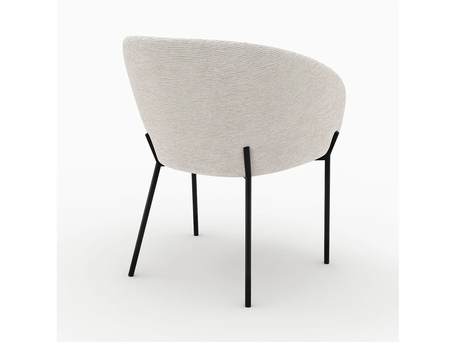 Chaise en tissu blanc chiné - Andy