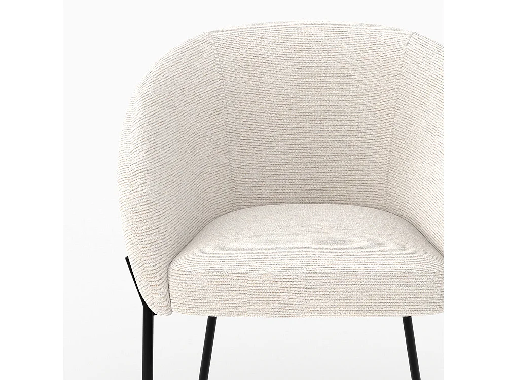 Chaise en tissu blanc chiné - Andy