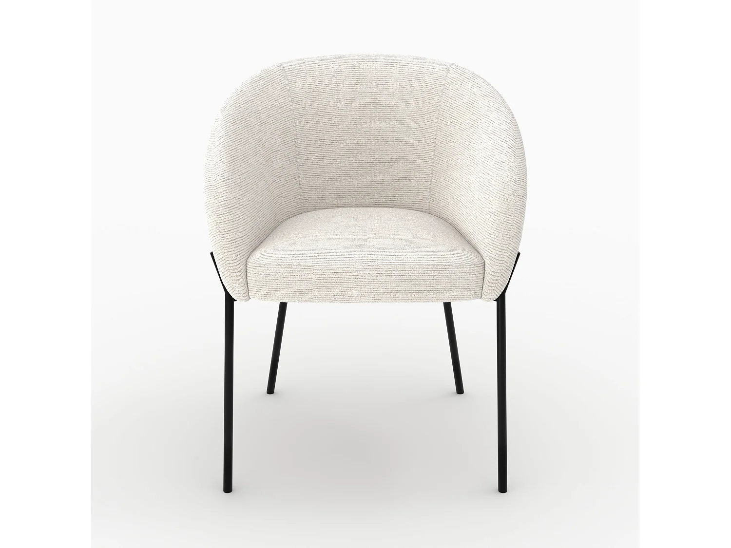 Chaise en tissu blanc chiné - Andy