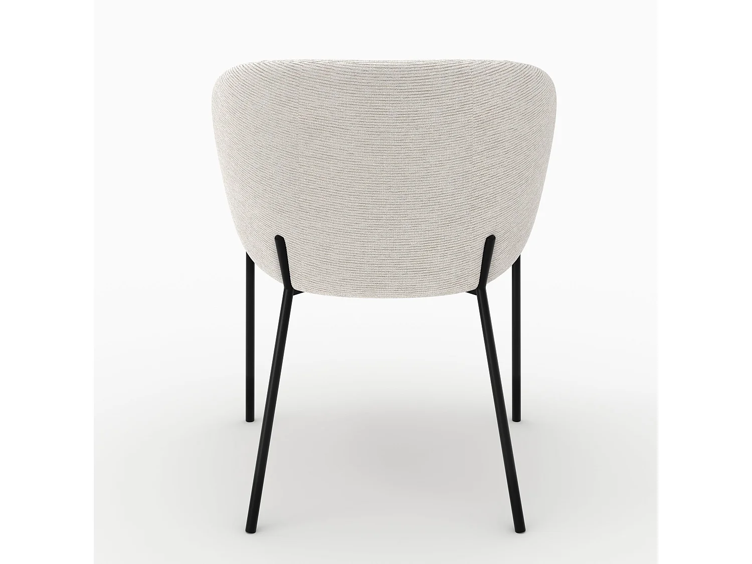 Chaise en tissu blanc chiné - Andy