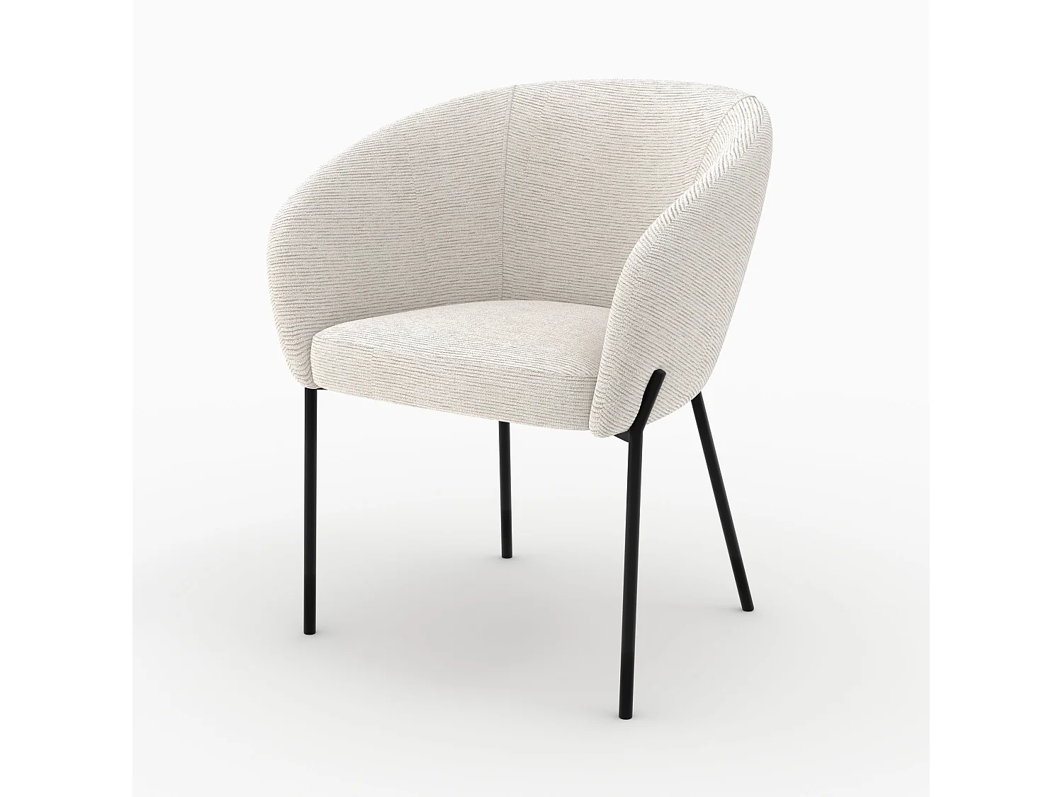 Silla en tejido bouclé blanco - Andy