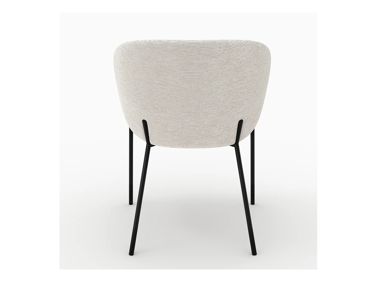 Silla en tejido bouclé blanco - Andy