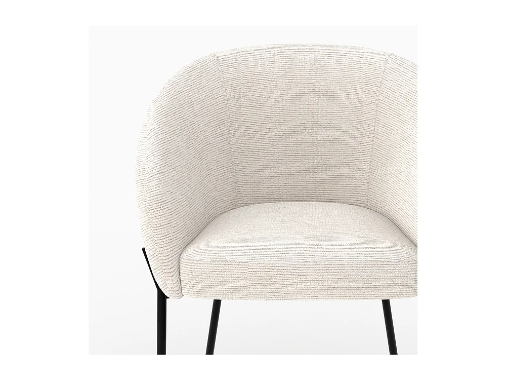 Silla en tejido bouclé blanco - Andy