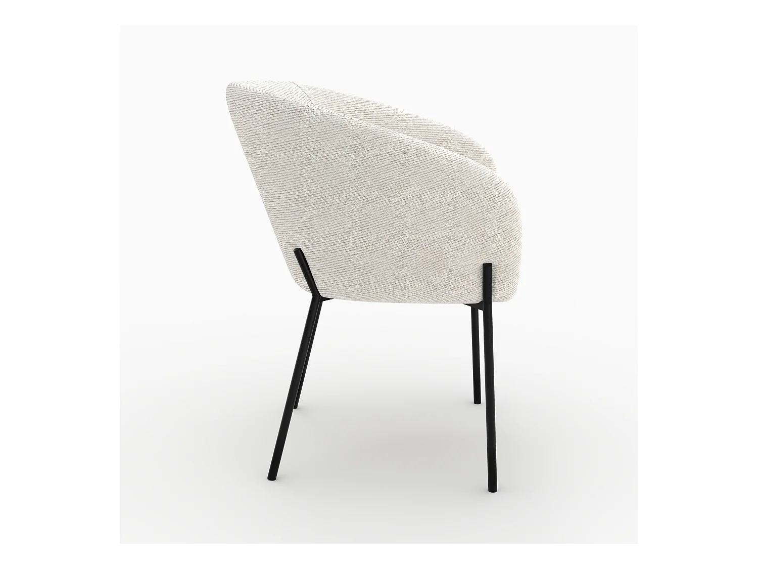 Silla en tejido bouclé blanco - Andy