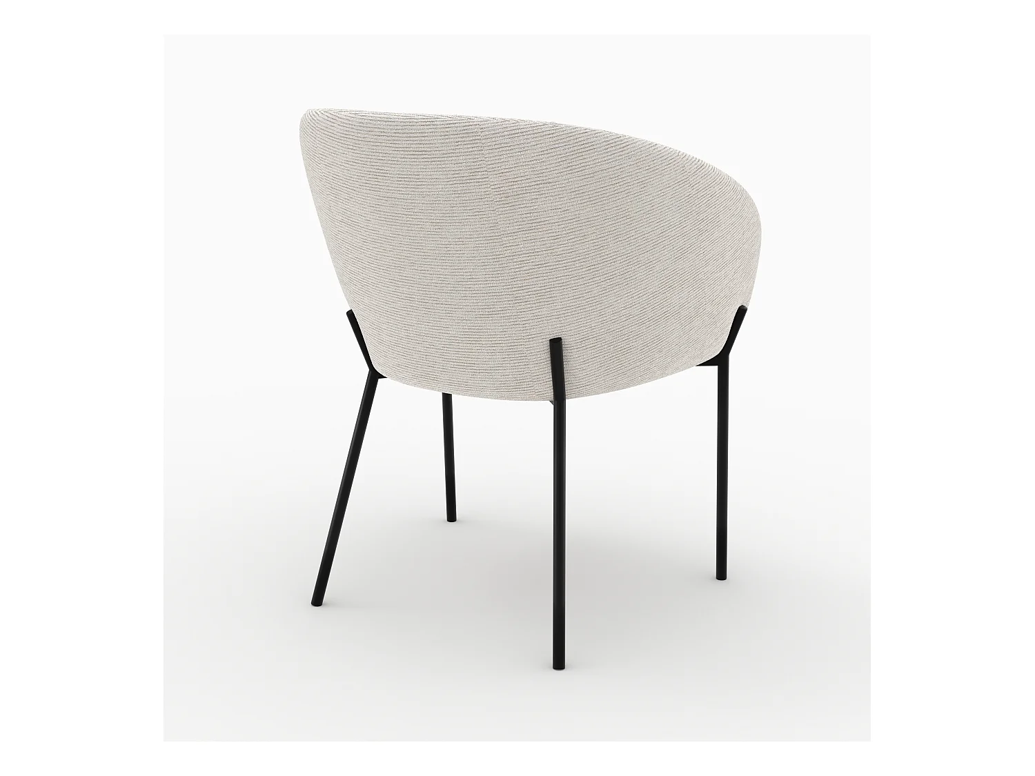 Silla en tejido bouclé blanco - Andy