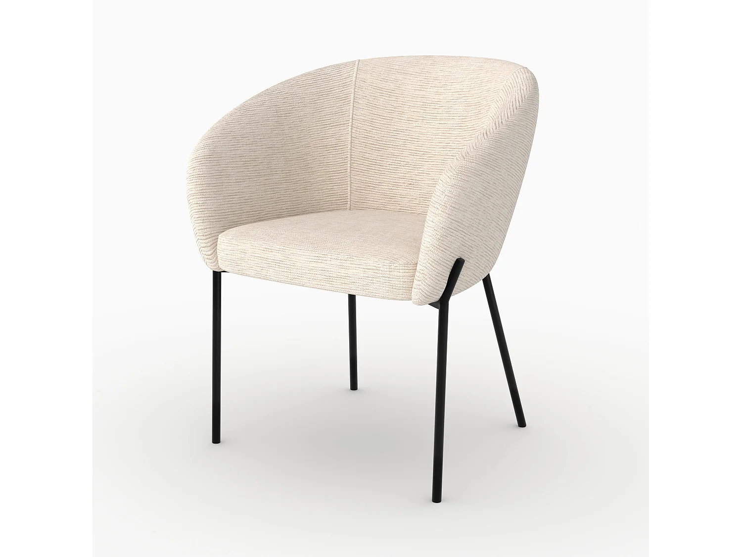 Chaise en tissu blanc chiné - Andy