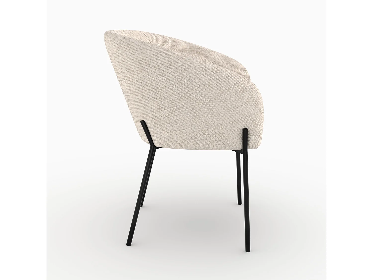 Chaise en tissu blanc chiné - Andy