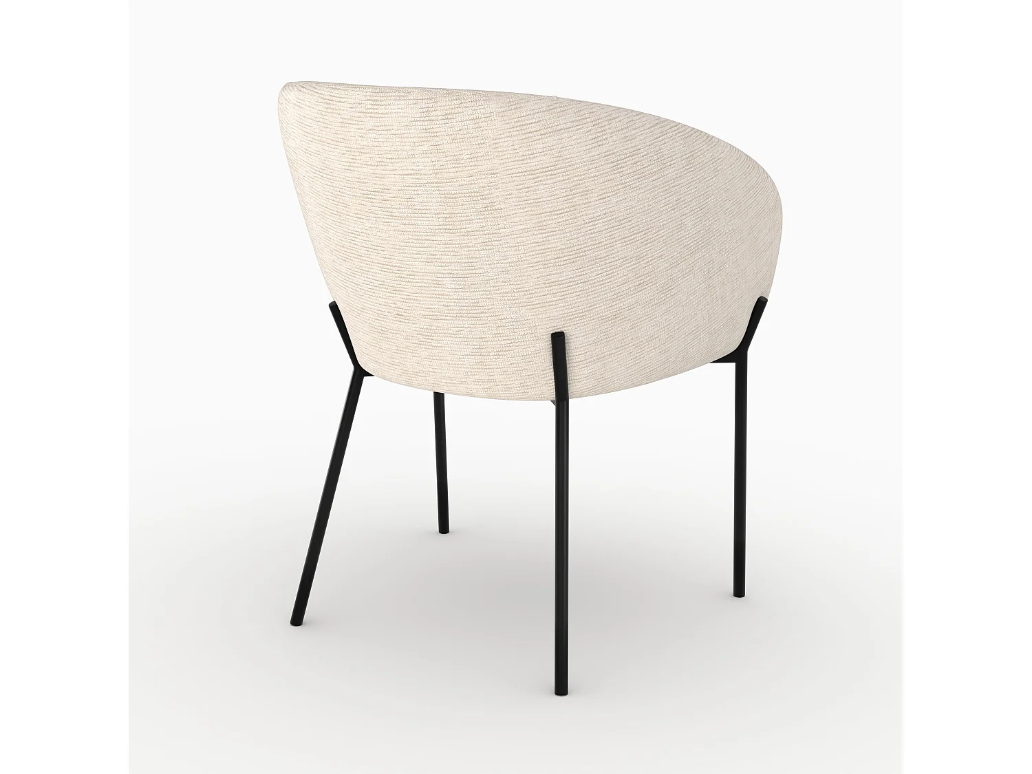 Chaise en tissu blanc chiné - Andy