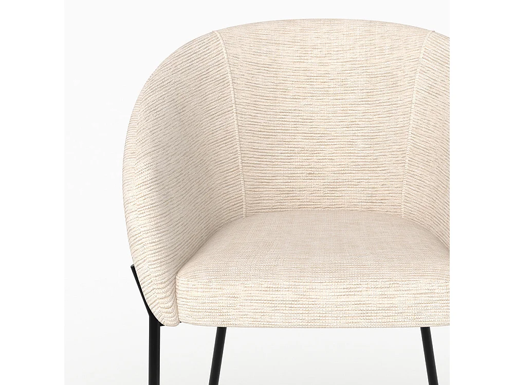 Chaise en tissu blanc chiné - Andy