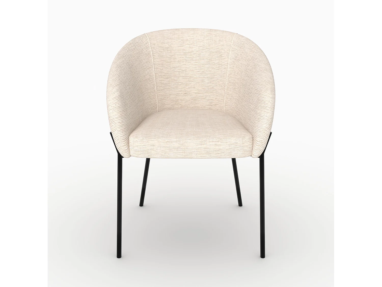 Chaise en tissu blanc chiné - Andy