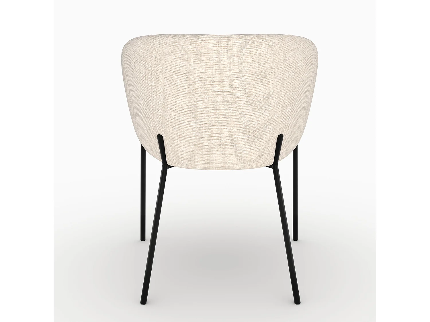 Silla de tela blanca jaspeada y patas de metal negro - Andy