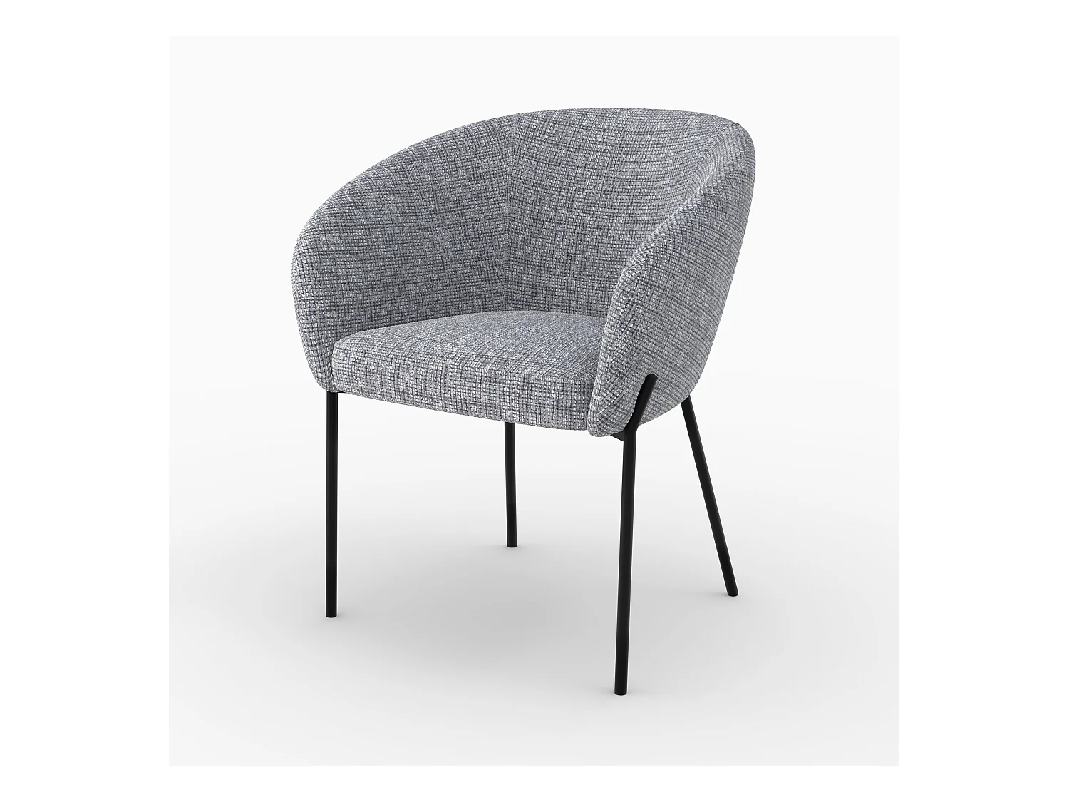 Chaise en tissu gris chiné - Andy