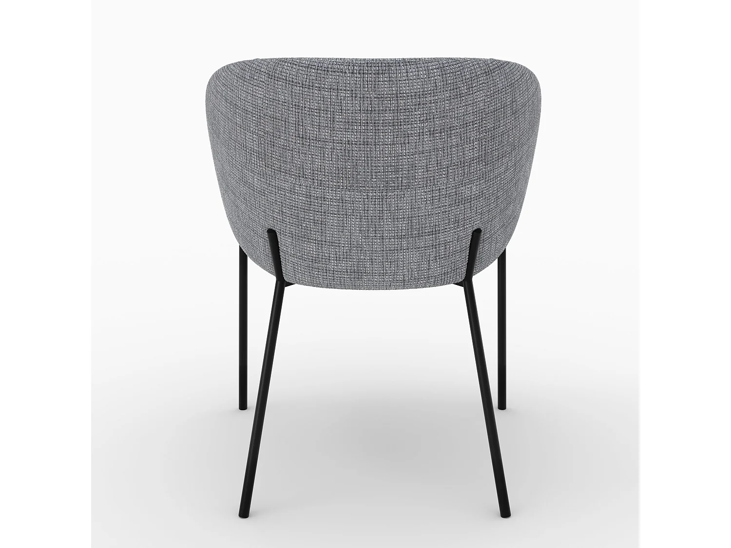 Chaise en tissu gris chiné et pieds en métal noir - Andy