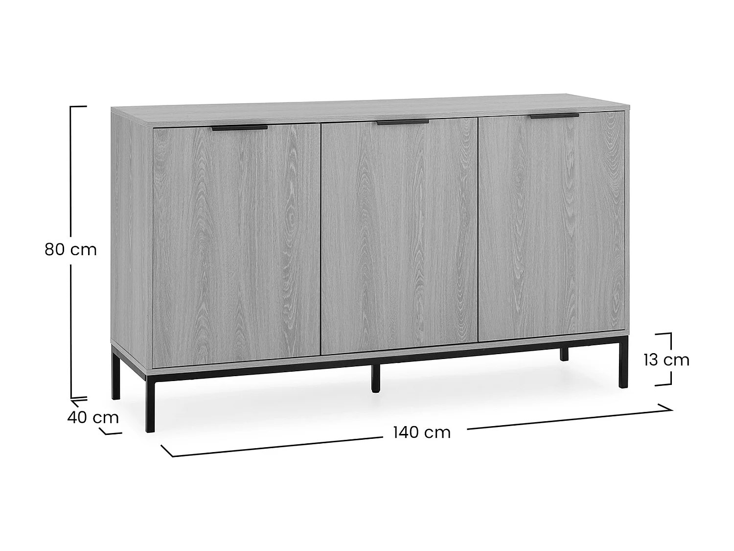 Credenza Auri 3 ante colore Rovere
