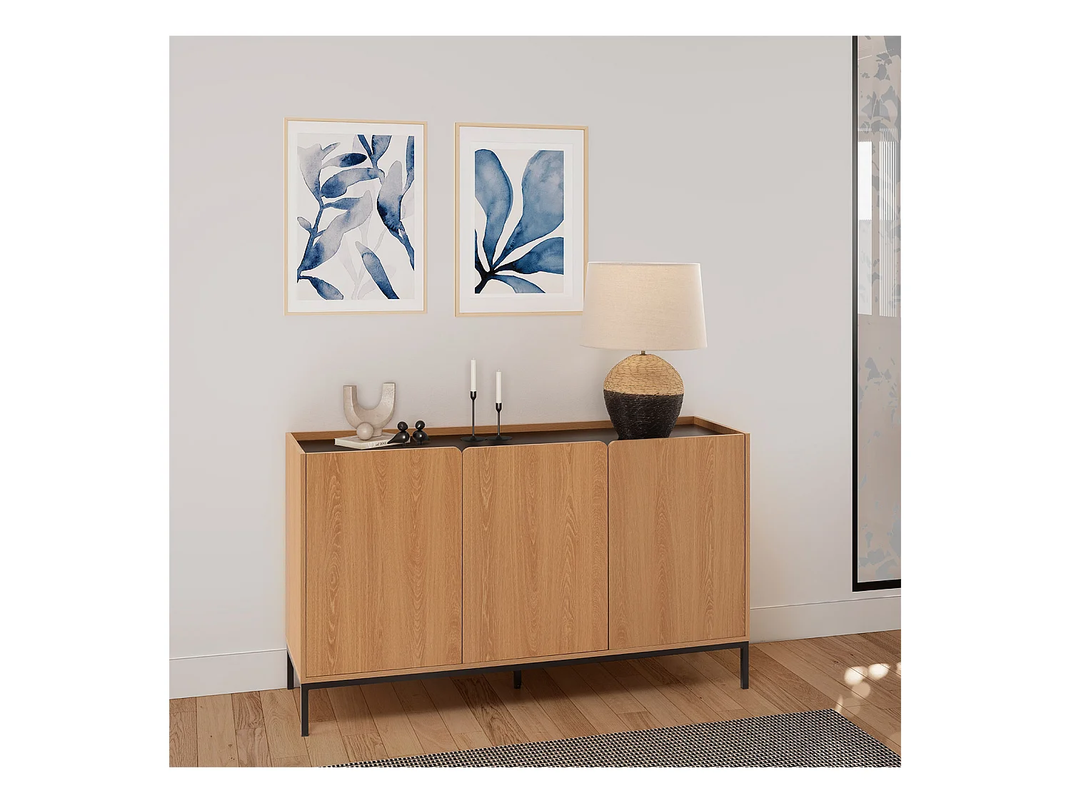 Sideboard Curva 3 türen Eichenfarbe
