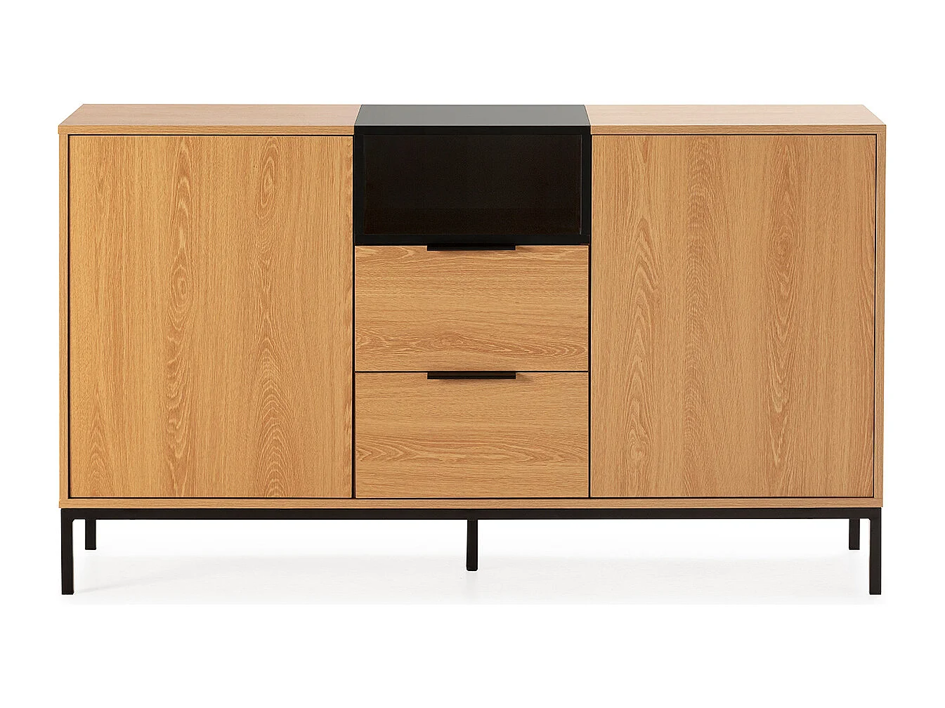 Credenza Nieve 2 ante 2 tiroirs colore Rovere
