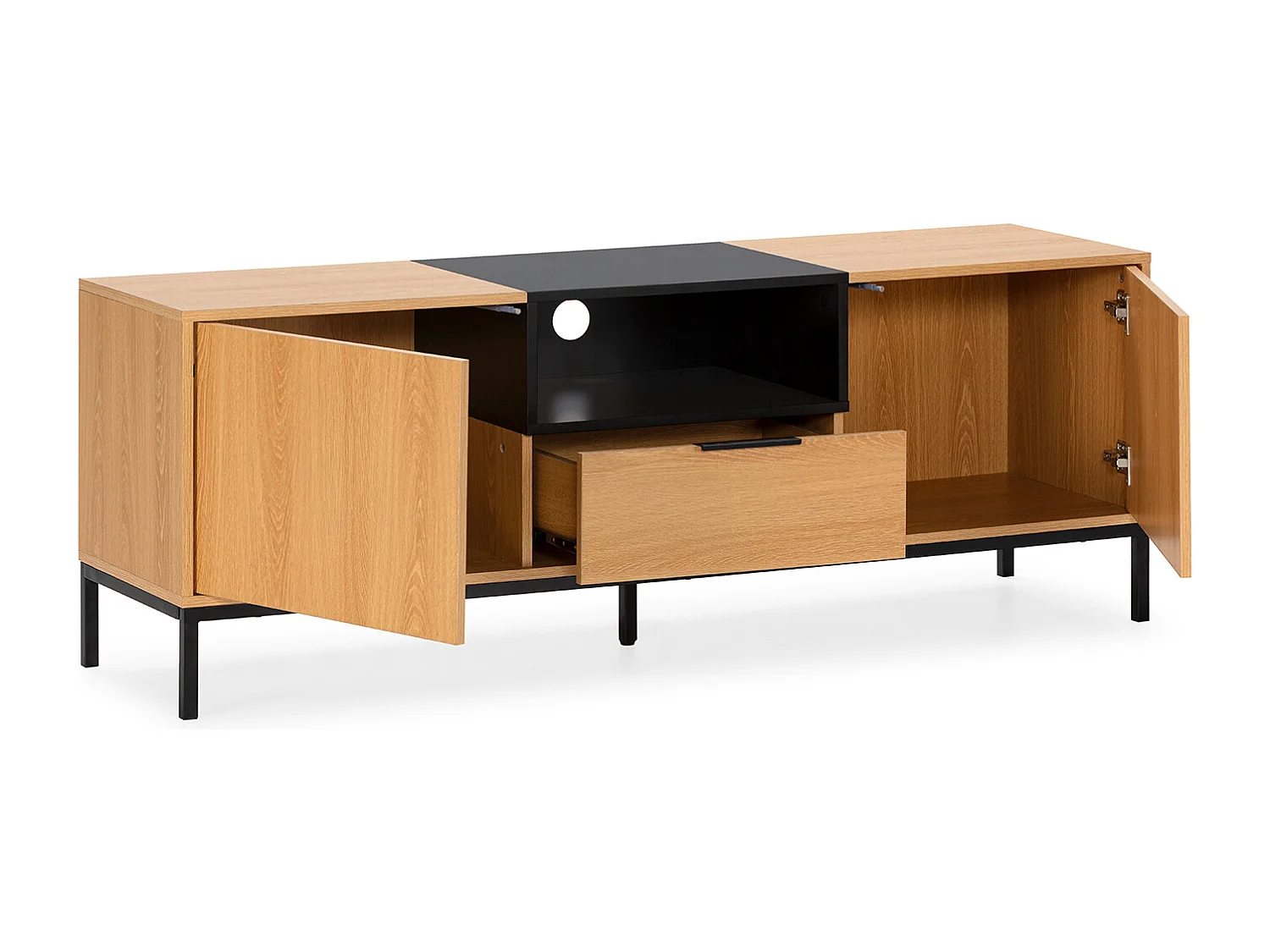 Mueble Tv Nieve 2 puertas 1 cajón Roble