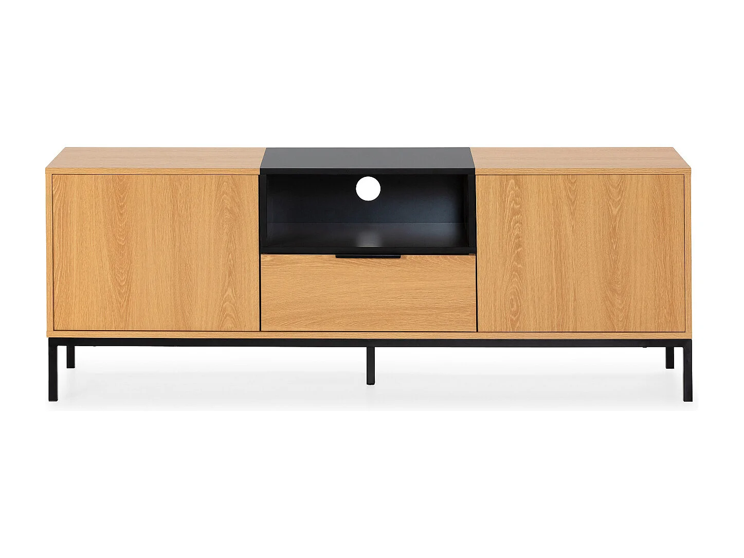 Mueble Tv Nieve 2 puertas 1 cajón Roble