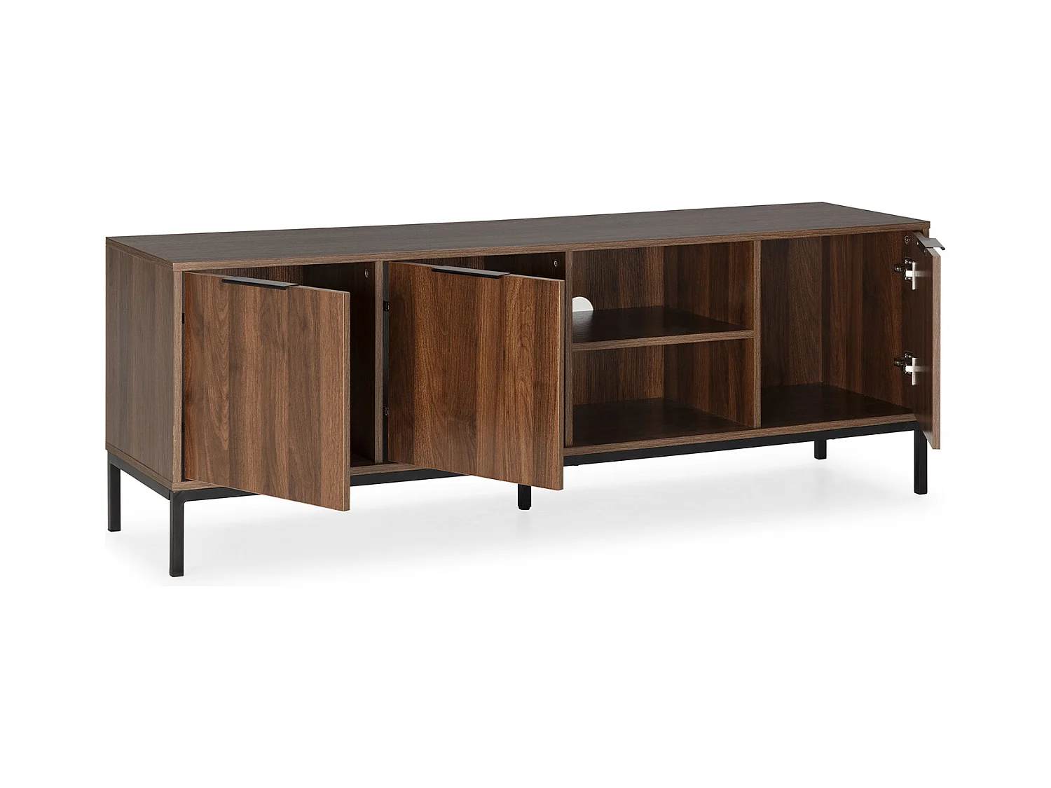 Meuble TV Auri 3 portes couleur Noyer