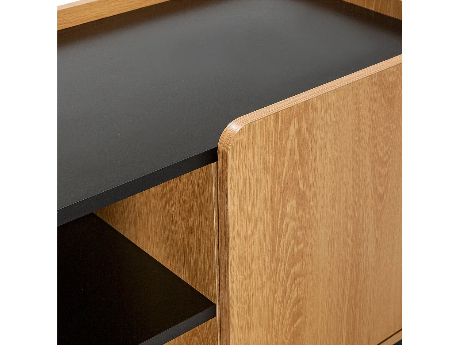 Mueble Tv Curva 3 puertas color Roble