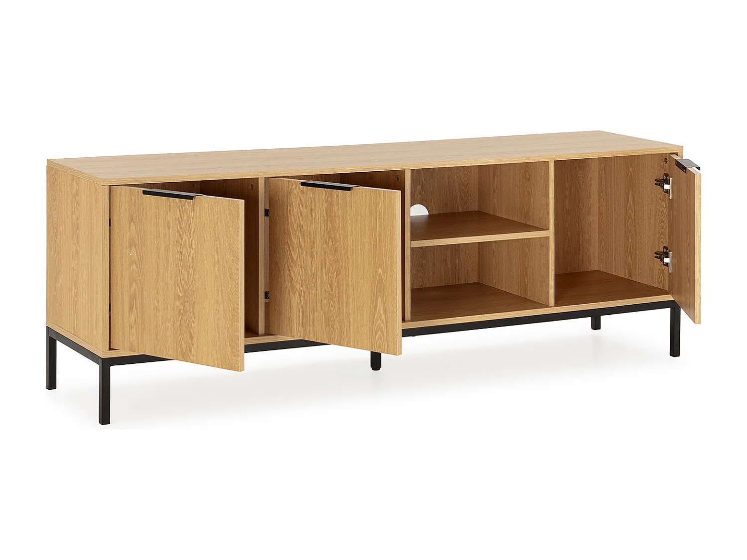 Mueble Tv Auri 3 puertas color Roble