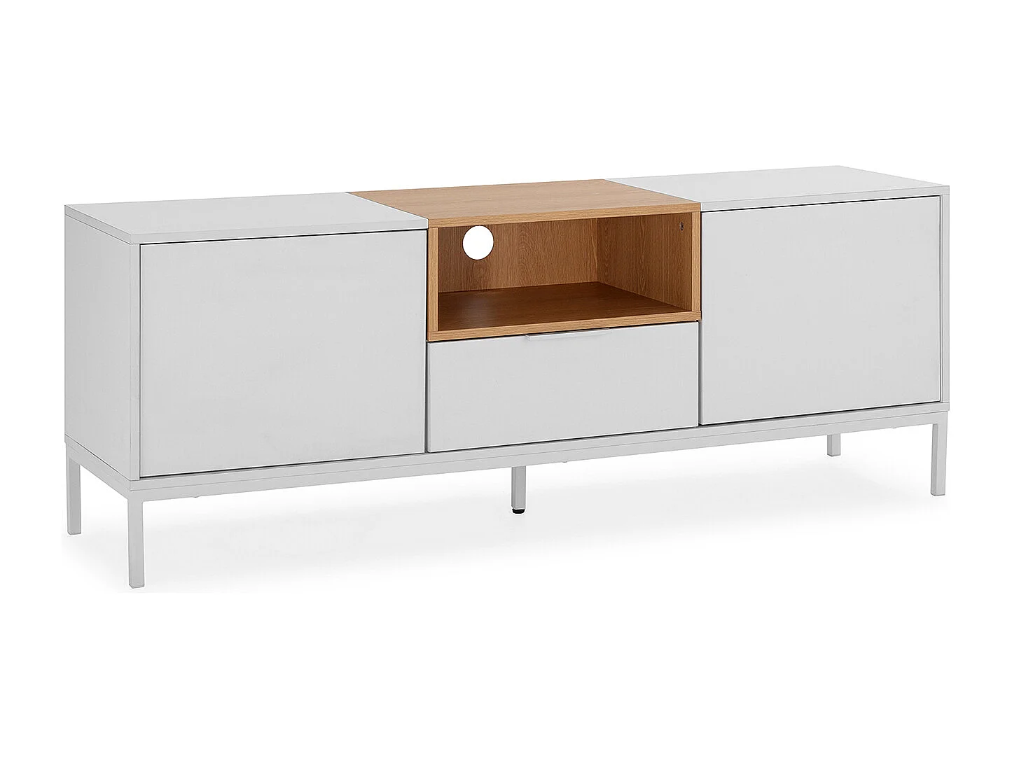 Mueble Tv Nieve 2 puertas 1 cajón Blanco