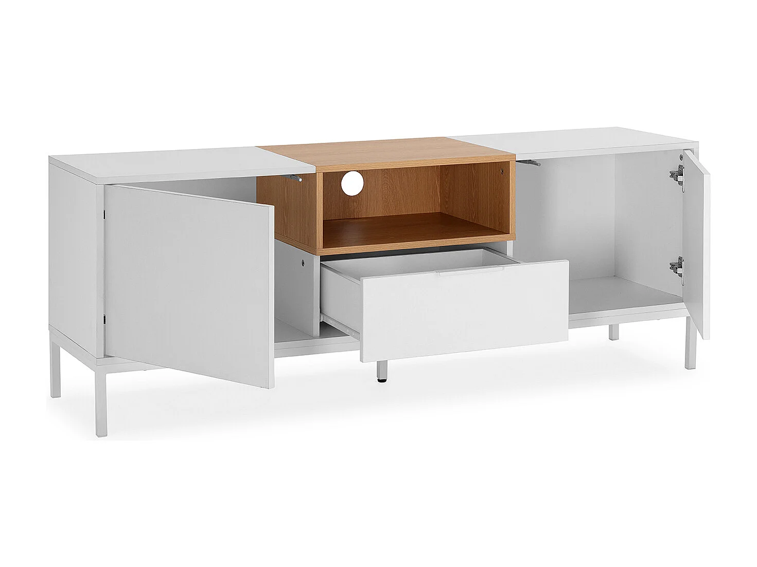 Mueble Tv Nieve 2 puertas 1 cajón Blanco