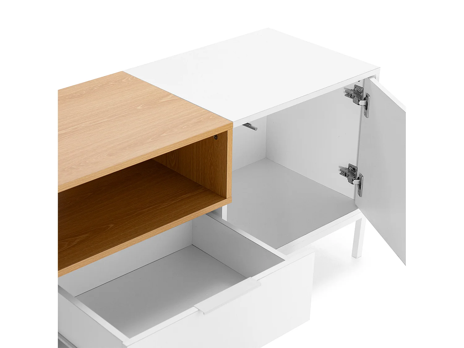 Mueble Tv Nieve 2 puertas 1 cajón Blanco