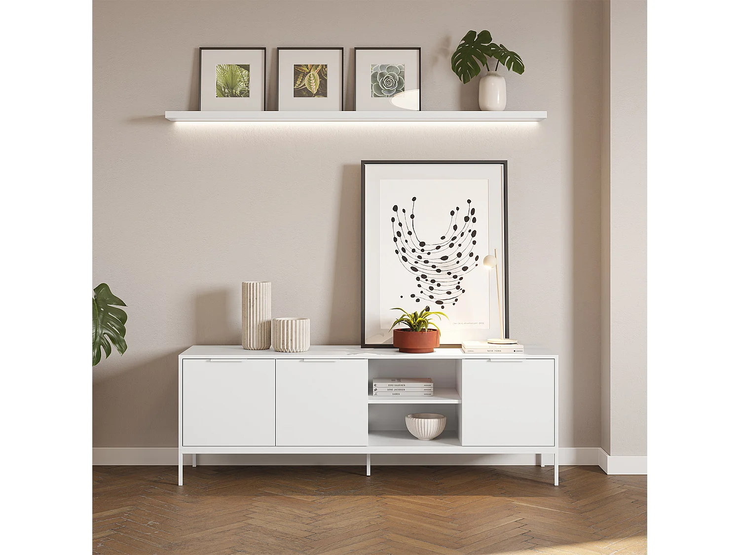 TV-Schrank Auri 3 türen Weiß