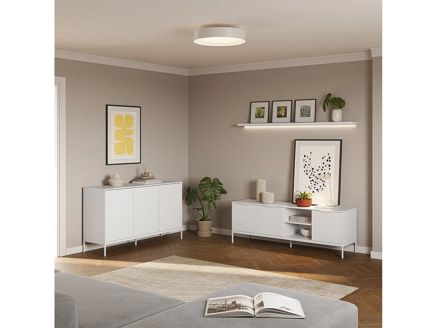 TV-Schrank Auri 3 türen Weiß