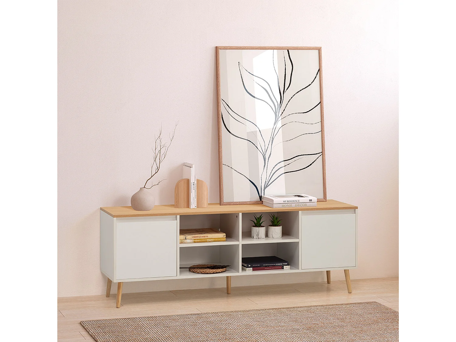 Mueble Tv Desi 2 puertas color Blanco