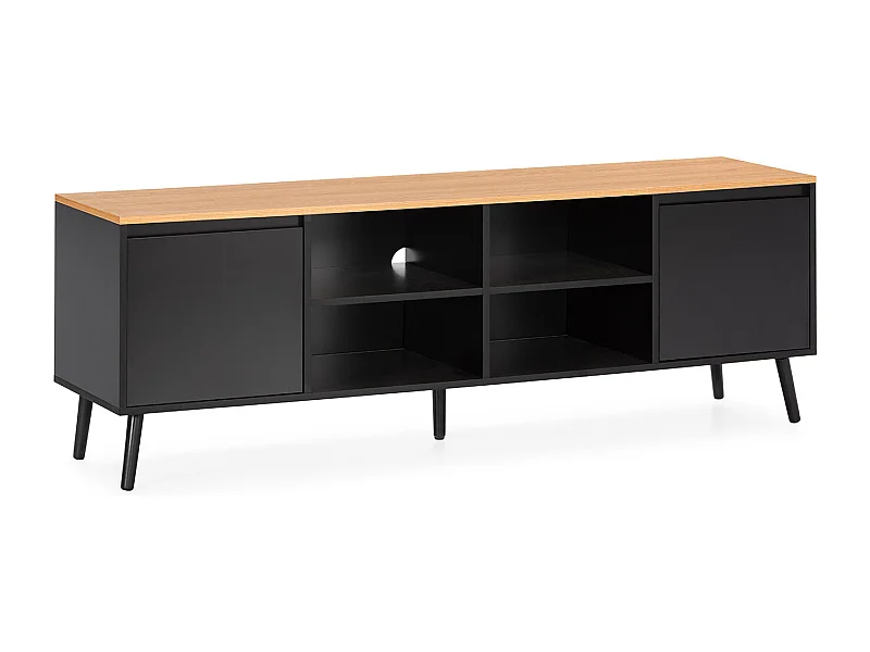 Meuble Tv Desi 2 portes couleur Noir