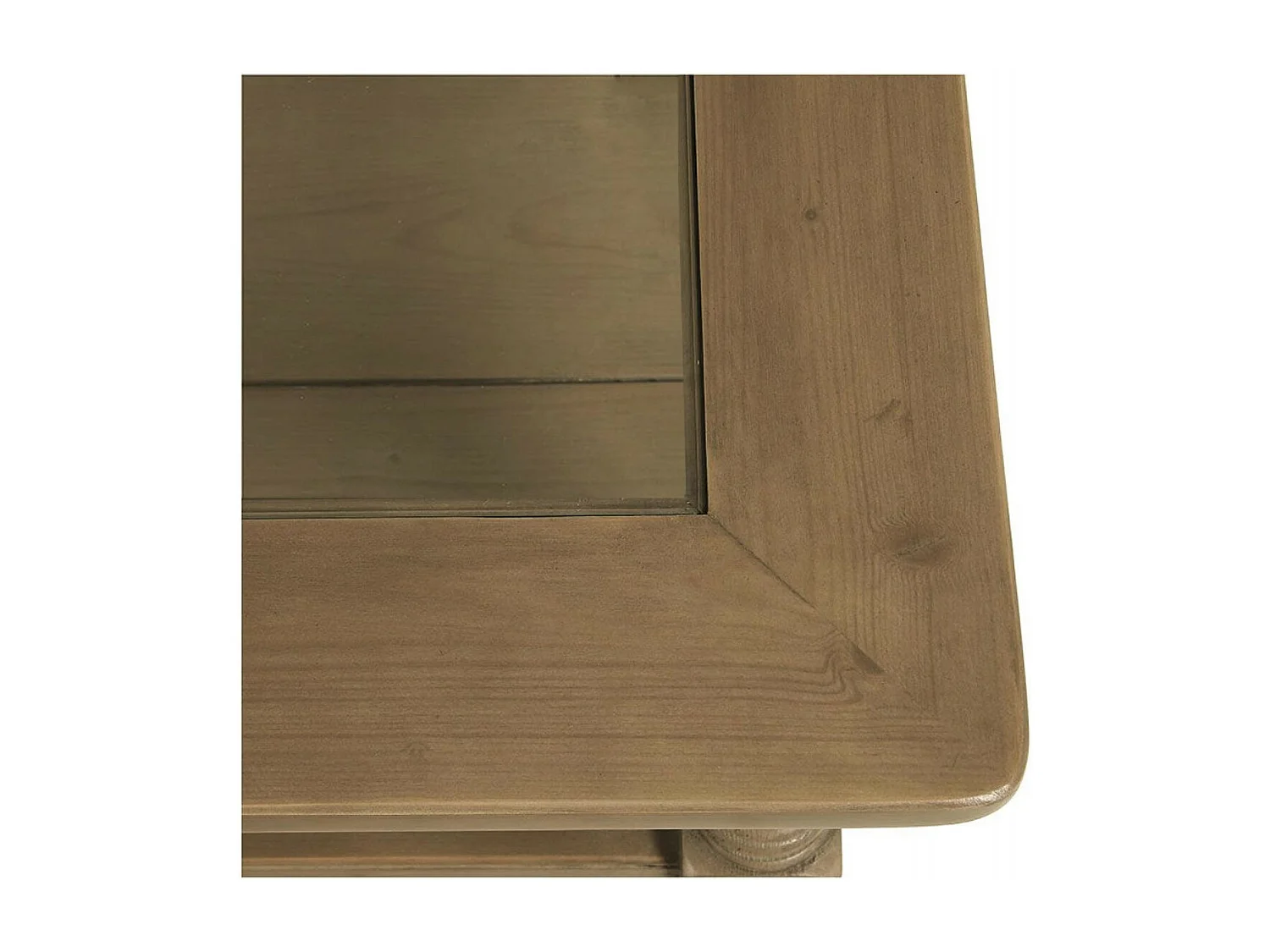 Table basse carrée plateau en verre Bois Beige - Natural Interior's