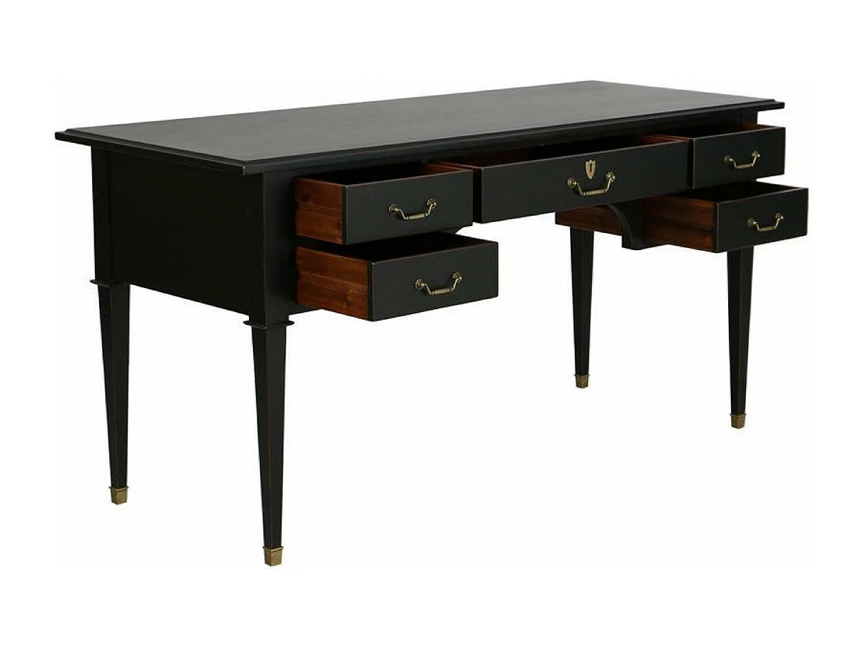Bureau 5 tiroirs Bois Noir - Cénacle Interior's