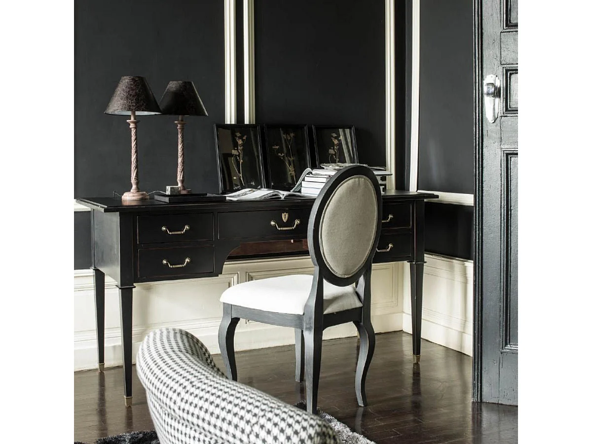 Bureau 5 tiroirs Bois Noir - Cénacle Interior's