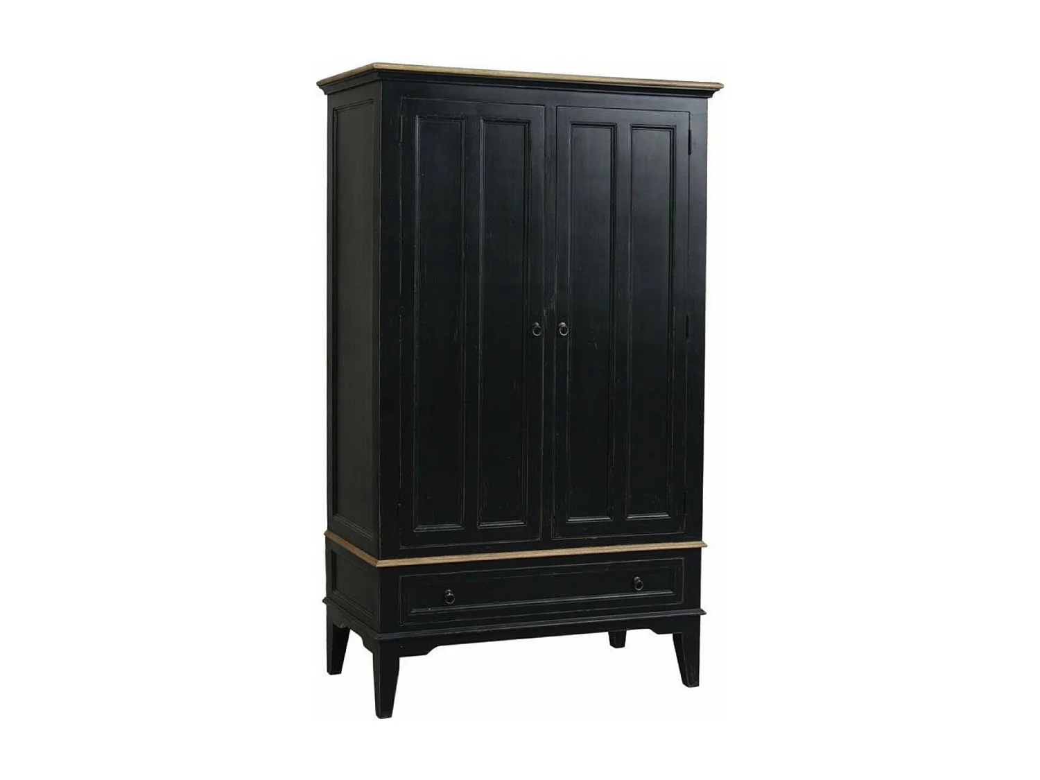 Armoire 2 portes 1 tiroir Bois Noir - Esquisse Interior's