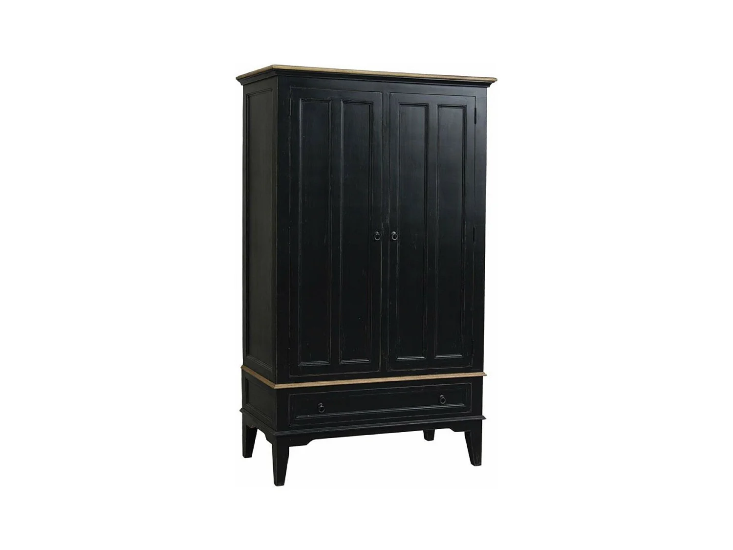Armoire 2 portes 1 tiroir Bois Noir - Esquisse Interior's