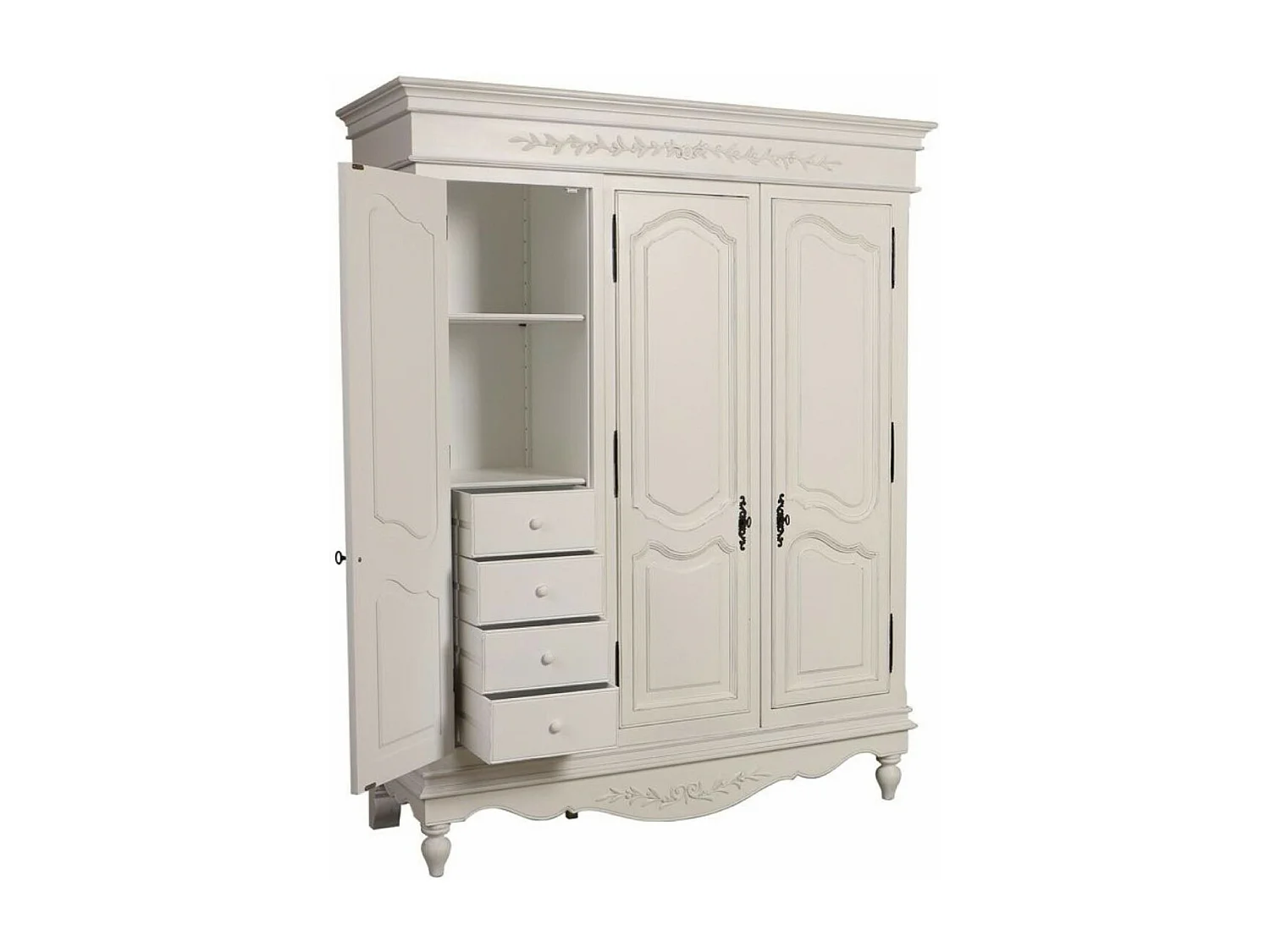 Armoire 3 portes MDF Blanc - Romance Interior's