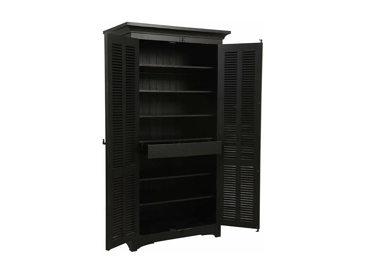 Armoire 2 portes penderie Bois Noir - Vénitiennes Interior's