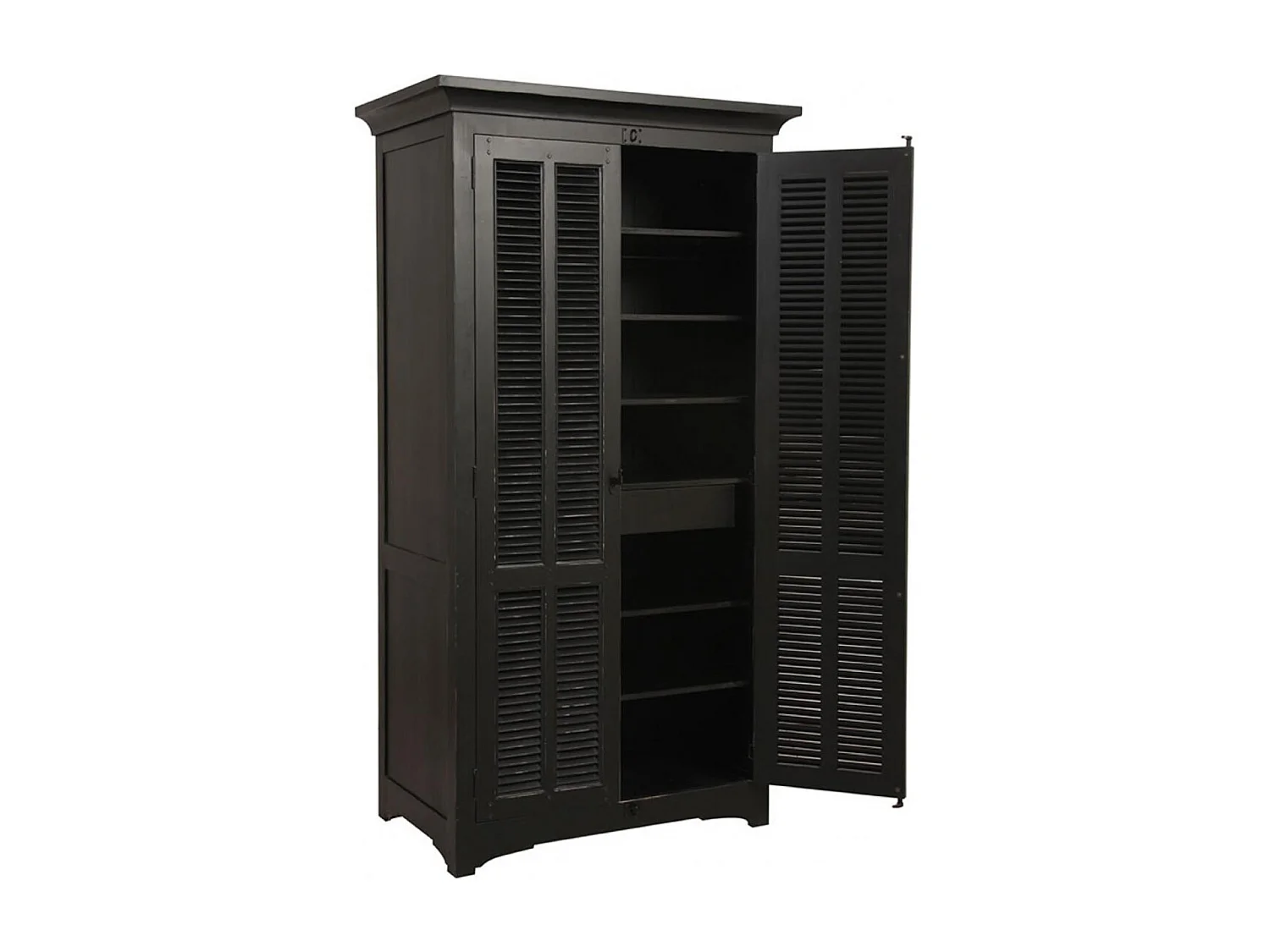 Armoire 2 portes penderie Bois Noir - Vénitiennes Interior's