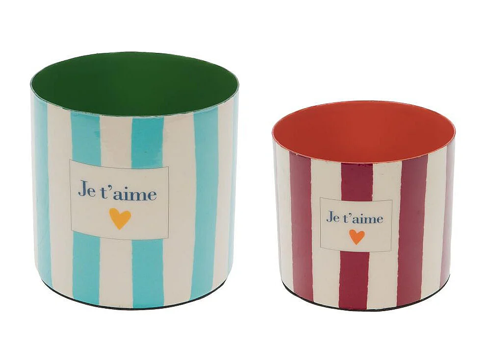 Set de 2 cache-pots Je t'aime