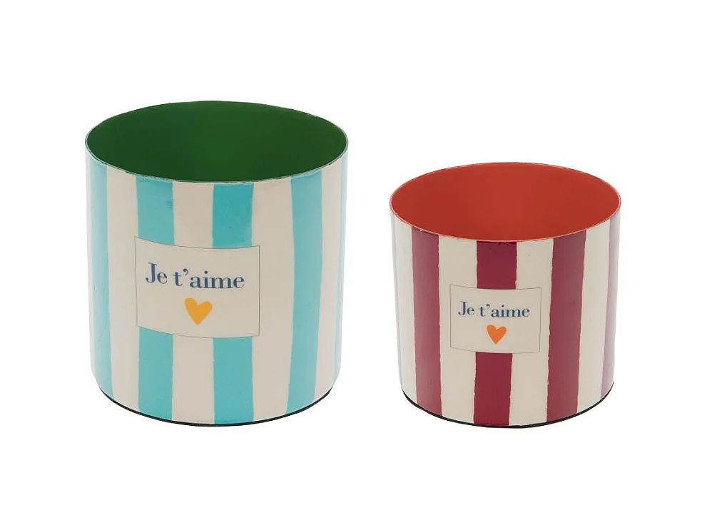 Set de 2 cache-pots Je t'aime