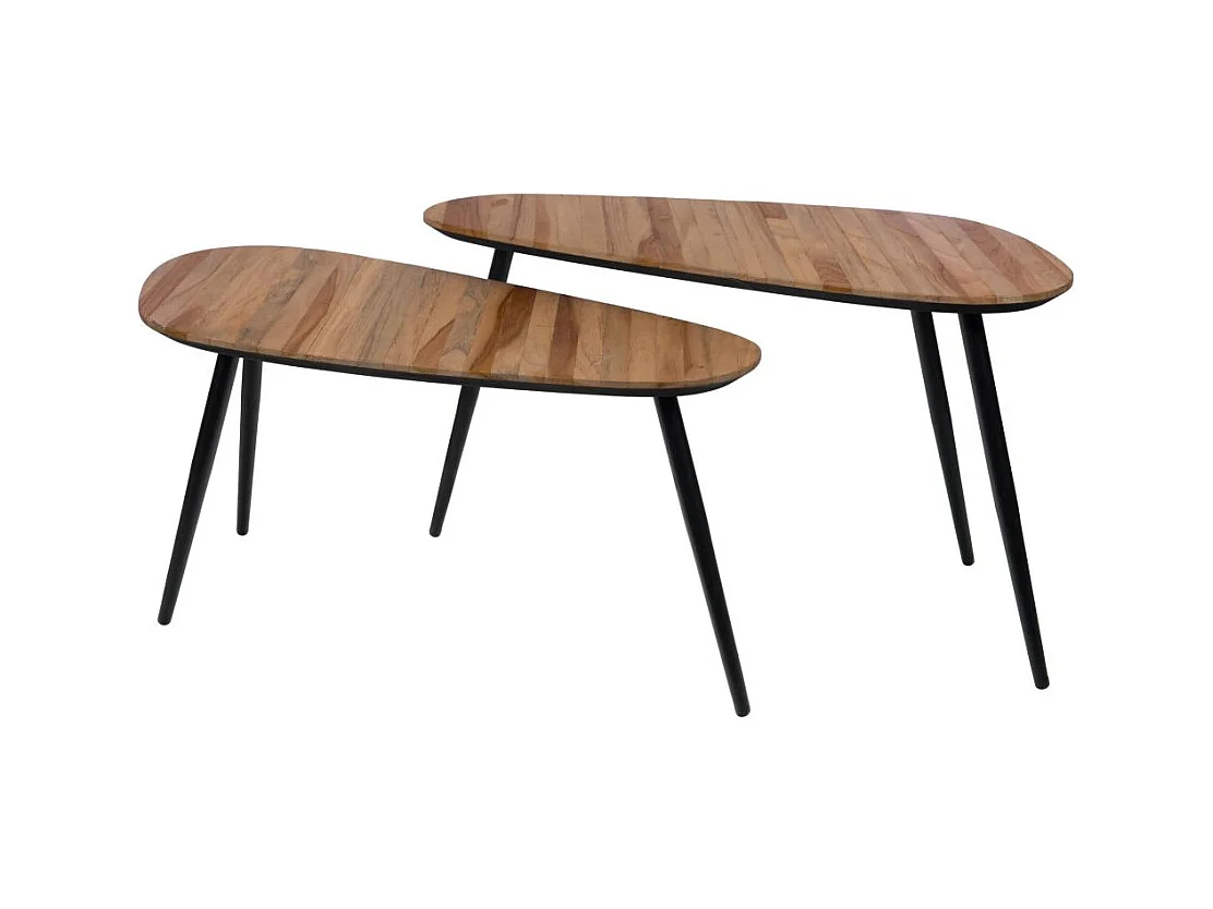 Set de 2 tables basses Teck Bella