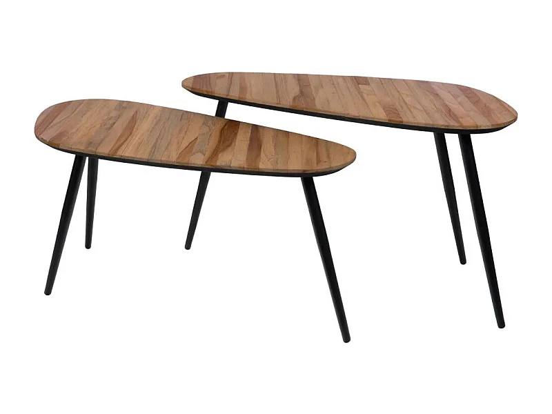 Set de 2 tables basses Teck Bella
