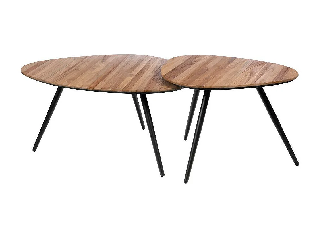 Set de 2 tables basses Bella en teck