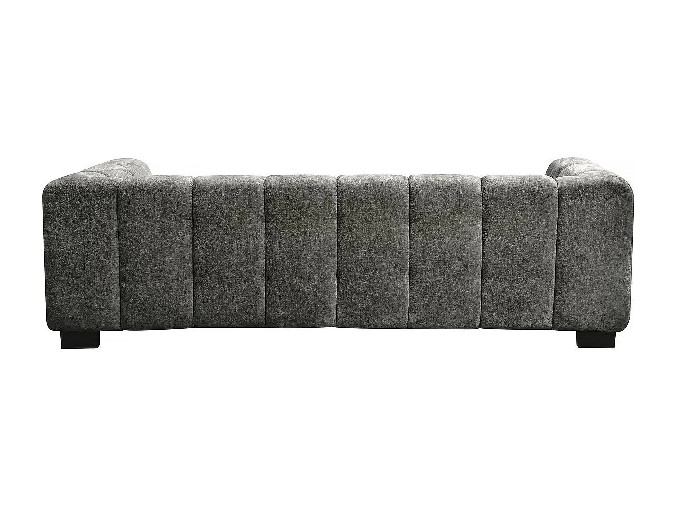 Canapé droit design en tissu chenille 3 places "Foch"- Gris