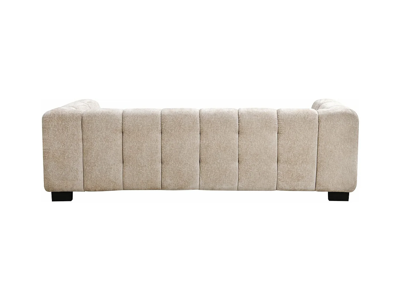 Canapé droit design en tissu chenille 3 places "Foch" - Beige