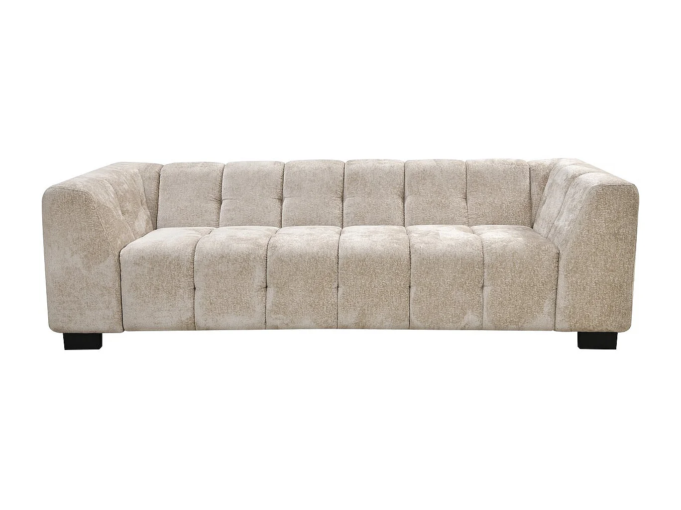 Canapé droit design en tissu chenille 3 places "Foch" - Beige